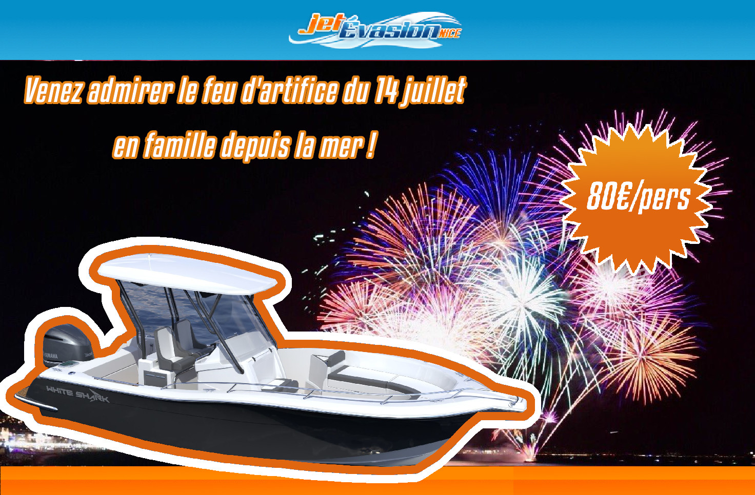 Feu d'artifice en bateau à Nice